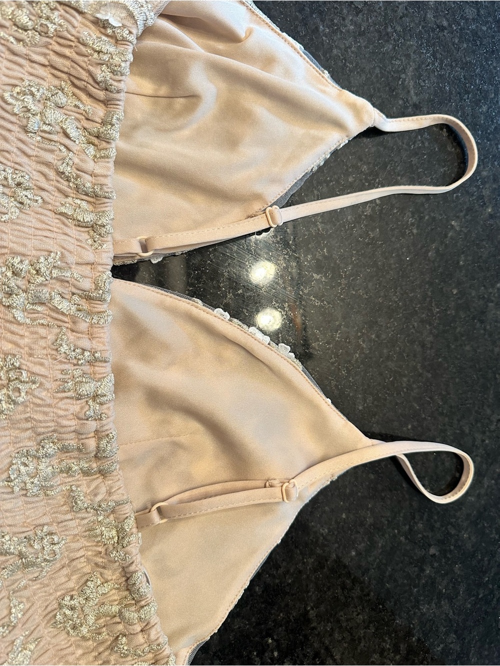 Altar'd State Sheer White & Gold Floral Lace Chemise - Picture 3 of 10